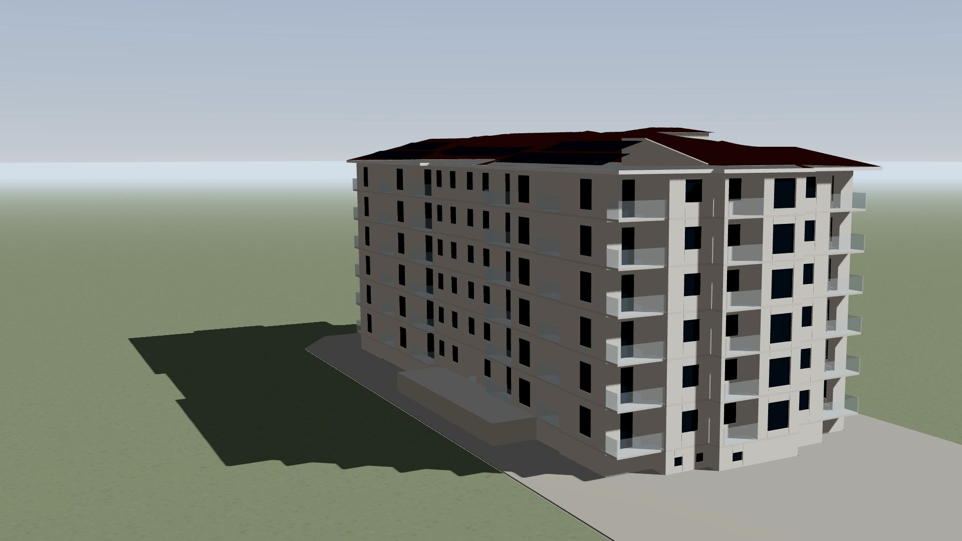 Özdemir Port bina modeli, öğleden sonra güneşinde